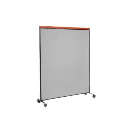 Interion    Mobile Deluxe Office Partition Panel, 60-1/4W X 100-1/2H, Gray